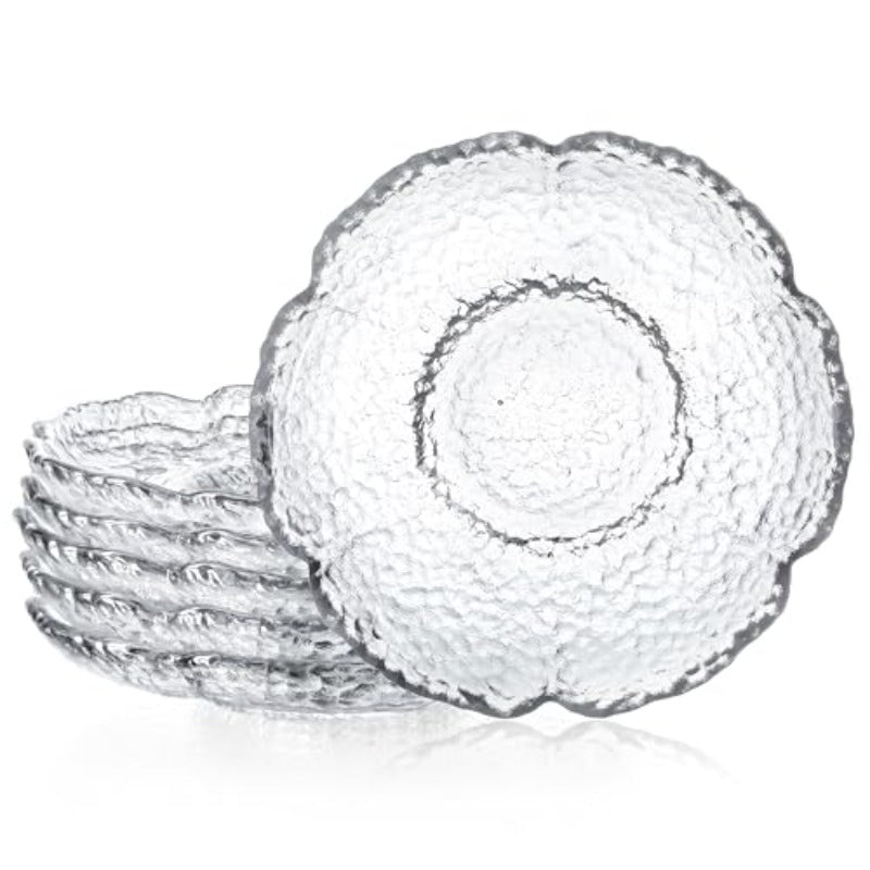 omcrikanpura Clear Crystal Vase 9.2 Inch Glass Flower Vases 4.5Inch Glass Dert Plates