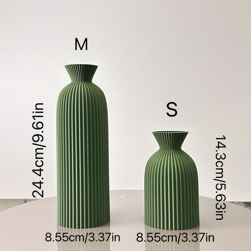 2pcs Set of Wavy Art Vases, Dried Flower Arrangement Vases, Suitable for Home Decoration Ornaments Vases, Entrance Hall Decoration Vases, Office Desktop Vase Ornaments