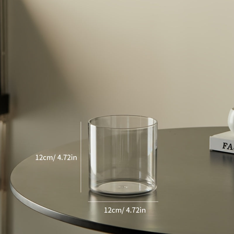 Contemporary Circular Acrylic Vase • Drop-Resistant Design • Ideal for Hydroponic Plants • Excellent Gift for Spouse • Perfect for Living Rooms, Windowsills, Offices, Desktops, Bedrooms, Kitchens