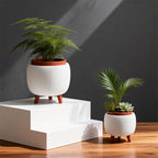 2pcs 3D Printed Artistic Vase Set | Large & Small Sizes, Decorative Cylinder Bud Vases in Geometric Pattern for Home & Office Desktops, Contemporary Style, Plastic Material