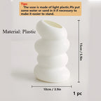 A Set of Home Decorations, 10pcs White Tulip Artificial Flowers + 1 Creative Small Vase, Desktop Ornaments, Fashionable Spiral White Vase - Nordic Style, Suitable for Home, Kitchen, Living Room, Bedroom Decoration Perfect Choice, Valentine'S Day