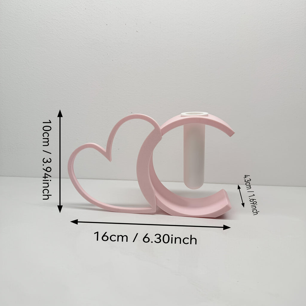 2pcs Heart Shaped Hollow Vase - Hollow Heart Design Plastic Vase Suitable for Small Bouquets, Roses, Tulips, Tabletop Centerpiece for Decor, Wedding,, for Table Centerpiece, Hollow Vase for Floral Arrangements