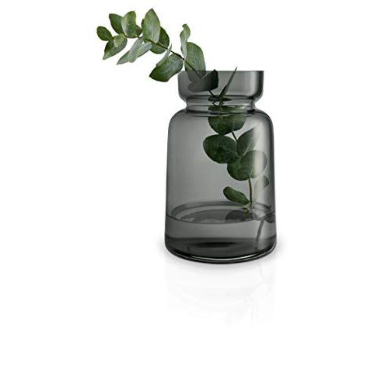 omcriSilhouette Glass Vase H8.5cm Mouth Blown Smoke Glass Dishwasher-Safe