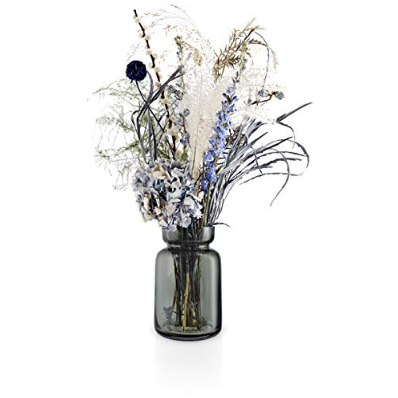 omcriSilhouette Glass Vase H8.5cm Mouth Blown Smoke Glass Dishwasher-Safe