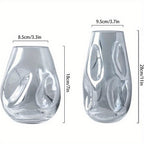 Glass Decorative Vase Modern Transparent Decorative Glass Vase - Irregular Shaped for Home Living Room and Office Desktop Decoration - Gift Vas