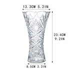 omcrikanpura Clear Crystal Vase 9.2 Inch Glass Flower Vases 4.5Inch Glass Dert Plates