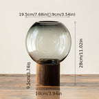 Luxury Easy Glass Vase | Transparent Pedestal Bud Vase for Living Room Table, Creative Chinese Art Flower Pot for Fresh Flower Arrangement