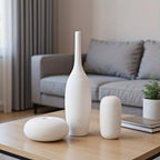 3pcs Bohemian Ceramic Vase with Striped Bell\u002FShelf Vase - Minimalist Vertical Stripes, Decorative Flower Holder Suitable for Living Room, Desk, Shelf Decor - Scandinavian Modern Decorative Vases