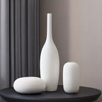 3pcs Bohemian Ceramic Vase with Striped Bell\u002FShelf Vase - Minimalist Vertical Stripes, Decorative Flower Holder Suitable for Living Room, Desk, Shelf Decor - Scandinavian Modern Decorative Vases