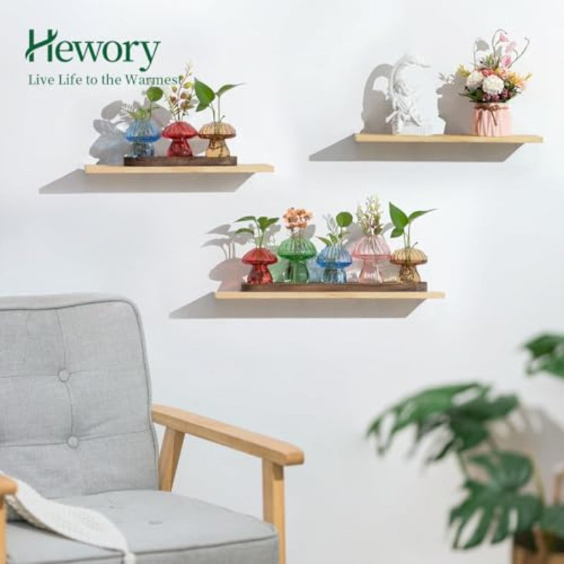 omcri4PCS Unique Small Vases for Flowers and 3PCS Glass Propagation Station