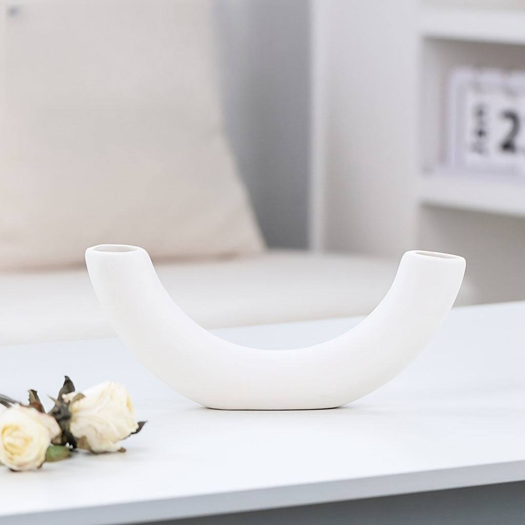 Elegant Vase Nordic Style 1pc Simple and Elegant Vase Furniture | High-End Living Room Soft Decoration Creative Accent