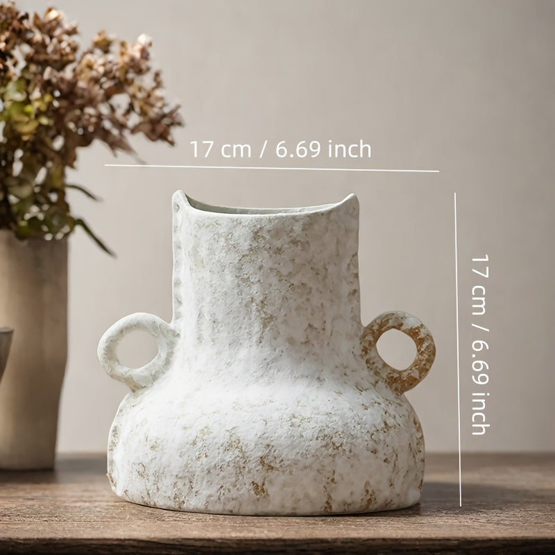 A Rustic Ceramic Vase Suitable for Fresh Or Artificial Flowers, Perfect for Decorating The Living Room, Bedroom, Study, Or As a Home Decor Piece | Vintage Style Vase