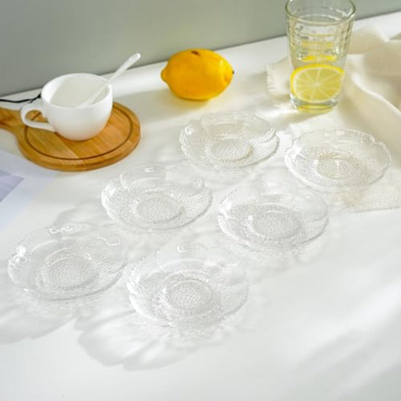 omcrikanpura Clear Crystal Vase 9.2 Inch Glass Flower Vases 4.5Inch Glass Dert Plates