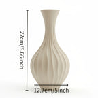 1pc Modern Geometric Vase - Shatterproof Hydroponic Plant Pot With Vertical Stripes Pattern - Durable Lightweight Plastic Suitable For Indoor\u002Foutdoor Decoration - Easy-to-clean Modern Centerpiece For Living Rooms, Offices, And Event Venues