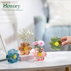 omcri4PCS Unique Small Vases for Flowers and 3PCS Glass Propagation Station