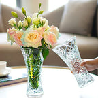 omcrikanpura Clear Crystal Vase 9.2 Inch Glass Flower Vases 4.5Inch Glass Dert Plates
