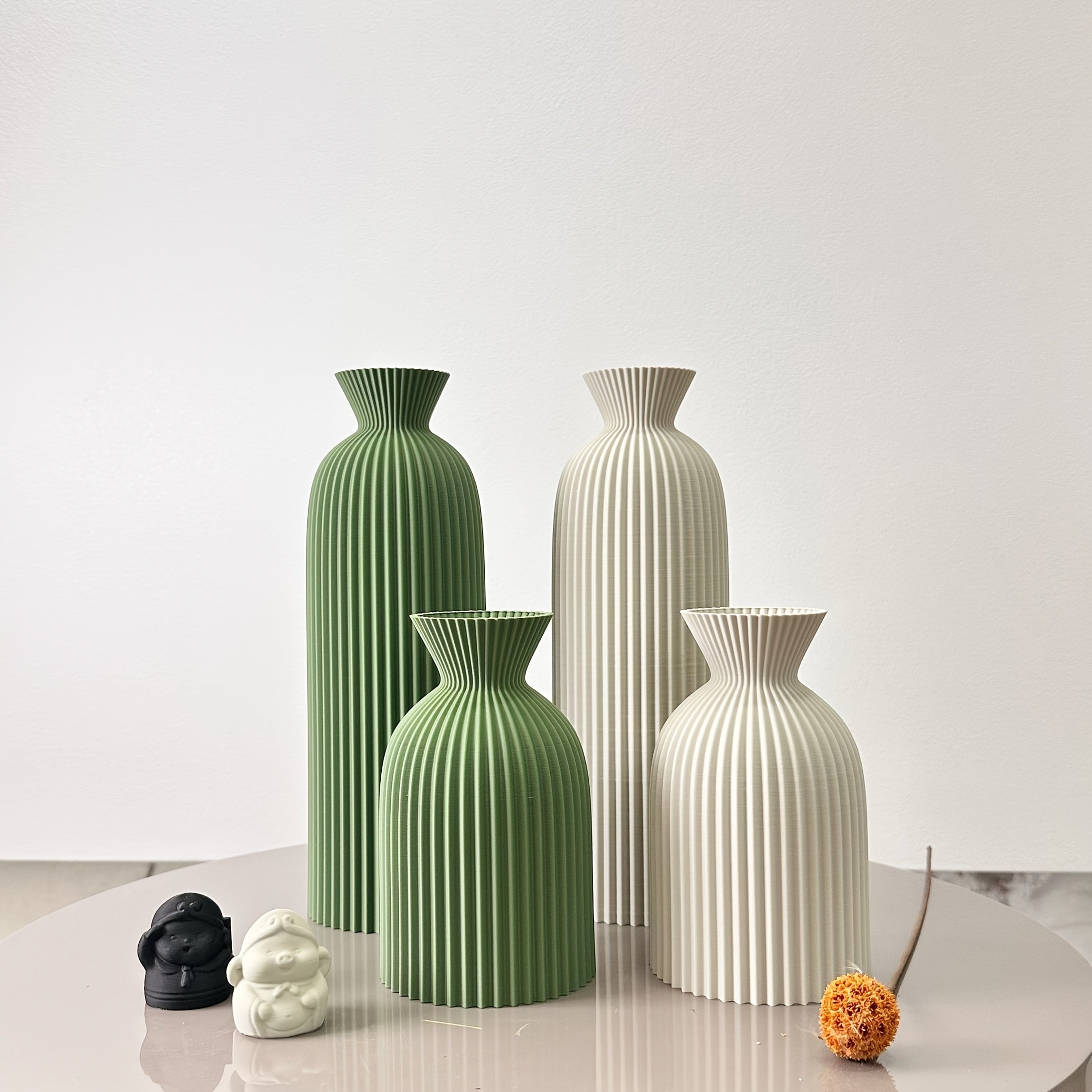 2pcs Set of Wavy Art Vases, Dried Flower Arrangement Vases, Suitable for Home Decoration Ornaments Vases, Entrance Hall Decoration Vases, Office Desktop Vase Ornaments